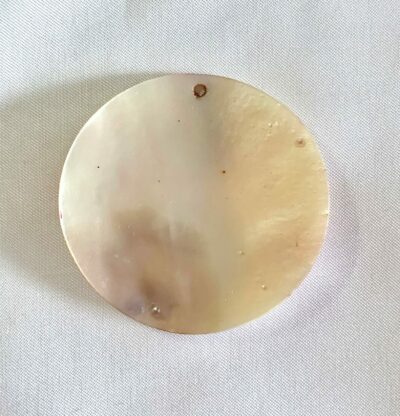 Hand Painted Mother of Pearl Pink Cherry Blossom Flower Pendant - Image 2