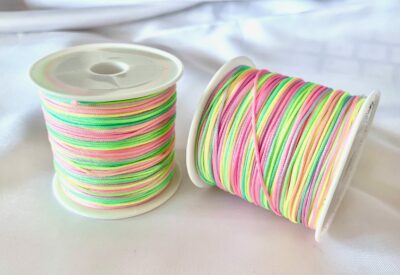 0.8mm Variegated Pastel Rainbow Nylon Cord 50 metres or 54 yards