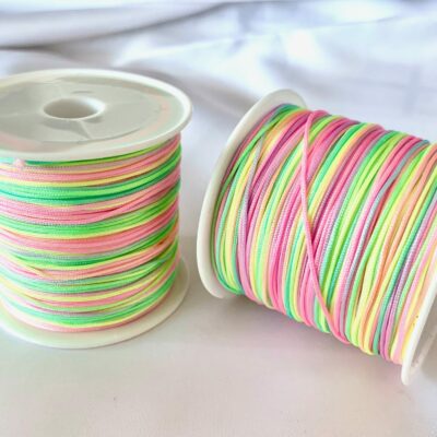 0.8mm Variegated Pastel Rainbow Nylon Cord 50 metres or 54 yards